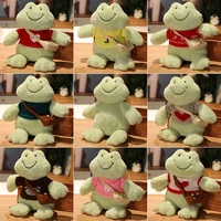 kawaii 26cmdressing frog plush toy cute stuffed animal fluffy frog figure doll soft pillow for children boys girls birthday gift