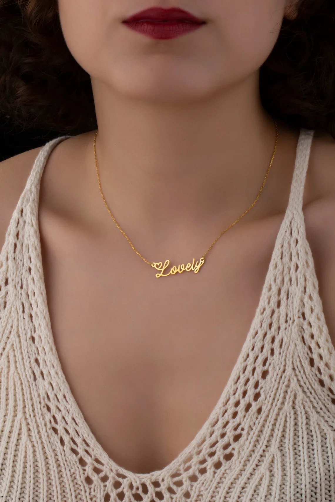 Custom Name Necklaces With Heart Stainless Steel Simple Nameplate Choker Necklace Pendant Girls Gift collier personnalisé prénom