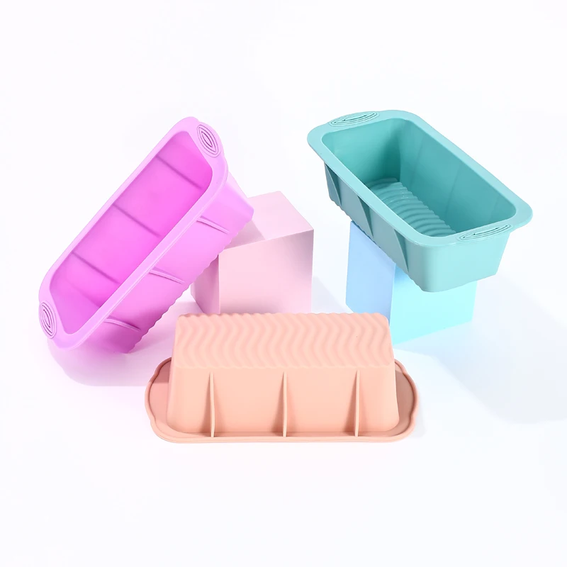 

Silicone Mould 3D Rectangle Baking Pan 10 Colors Non-slip Toast Cake Mold Baking Accessories Odorless Silicone Molds Tools