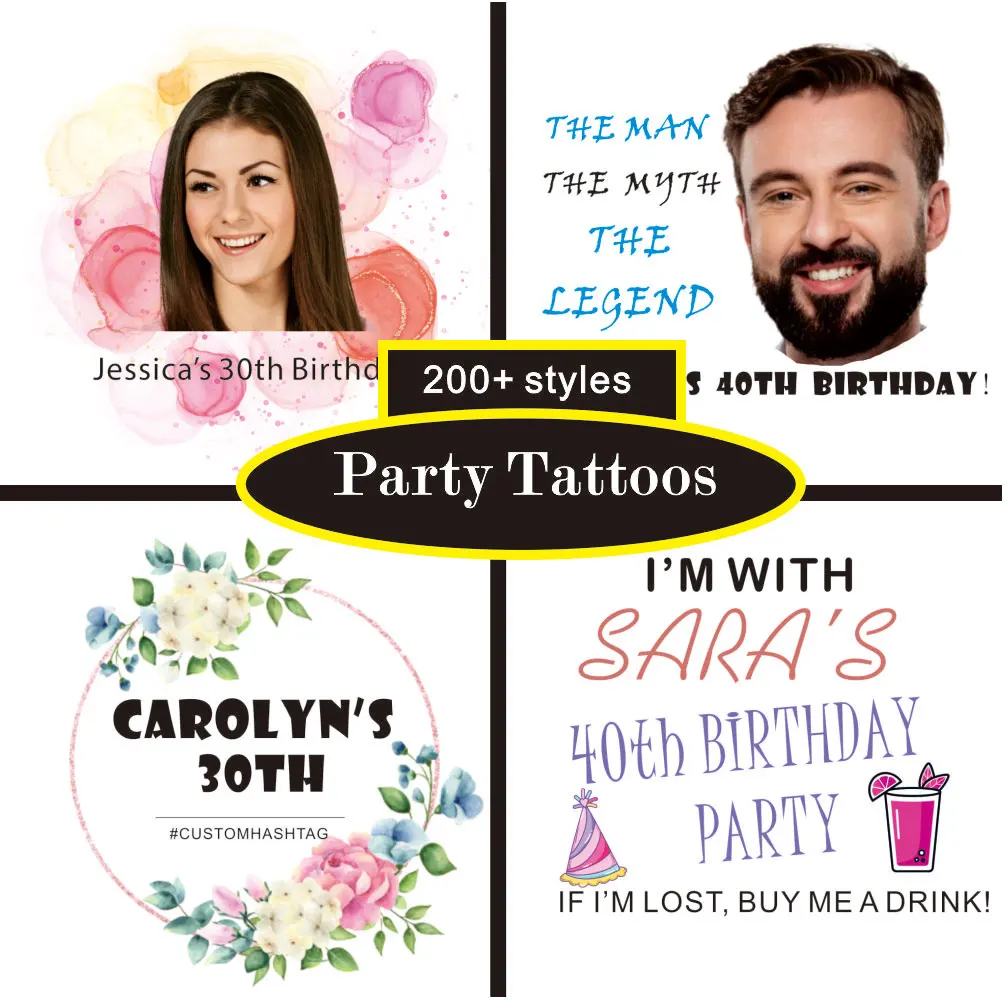 Недорогие сувениры на день рождения CWP BIRP временная татуировка с фотографией