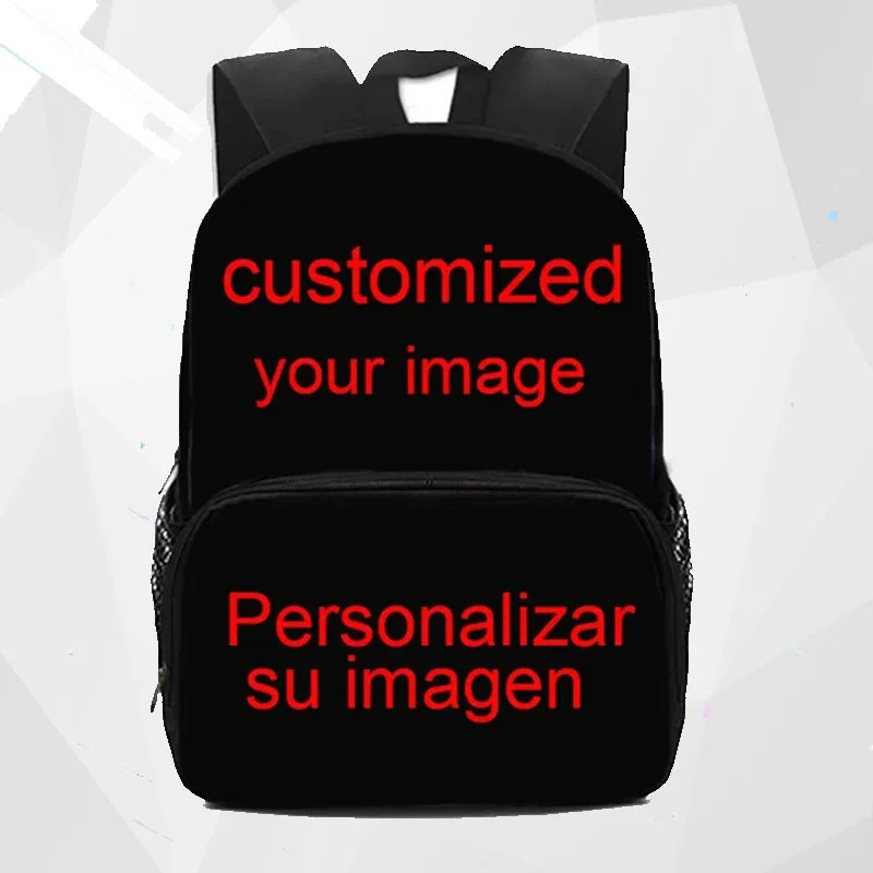 

13 Inch Customize Your Image Logo Name Backpack Children School Bag Boys Girls Kindergarten Bag Backpacks Kids Book Bags Gift