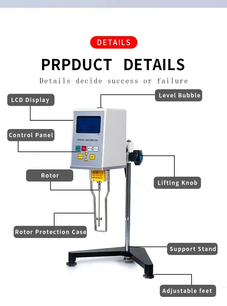 Veidt Weighing NDJ-5S Lab Цифровой ротационный вискозиметр Brookfield для косметического