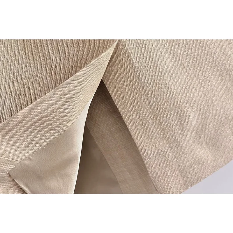 Women 2023 New Fashion Spring Apricot Relaxed Leisure Blazer Coat Vintage Long Sleeve Pockets Female Outerwear Chic