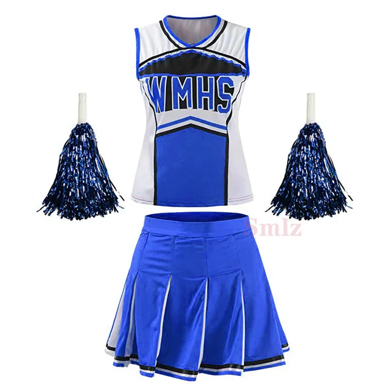 

Women Cheerleader Costume Schoolgirl Cosplay Uniform Girl Sexy Lingerie Gleeing Cheerleading Outfit Halloween Costume Miss