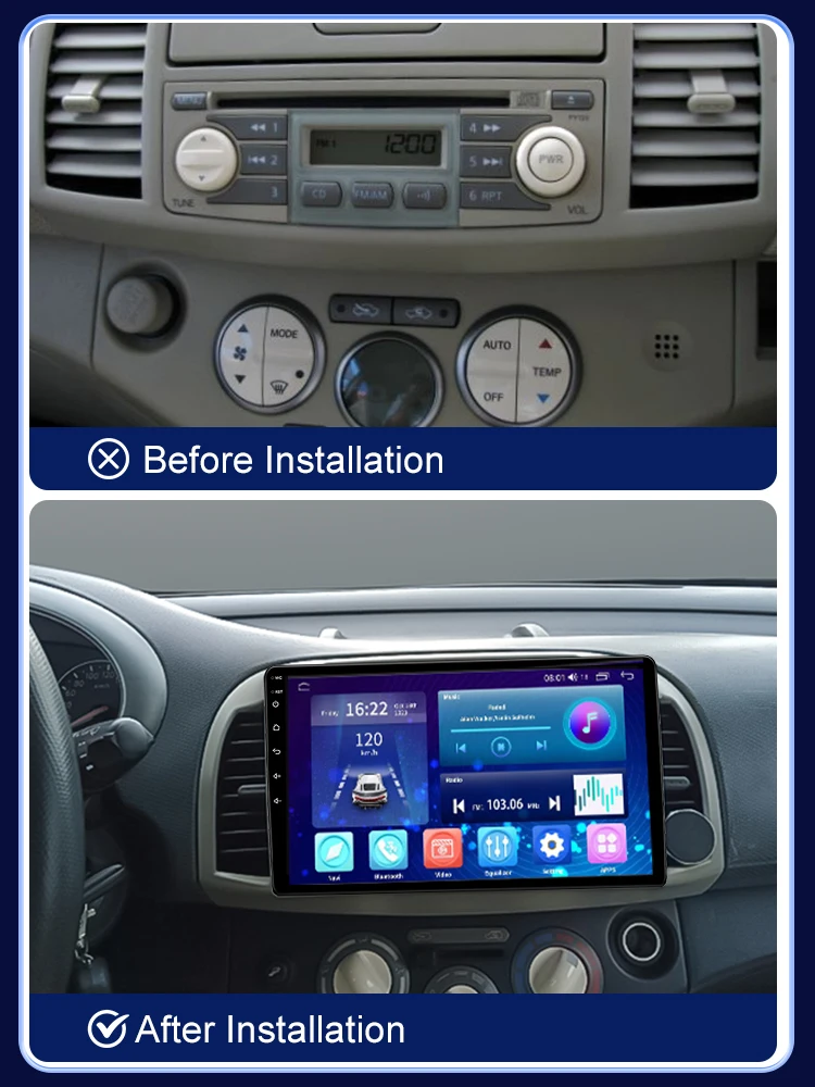 Автомобильная радиоустановка Fascia Для NISSAN MARCH 2002-2010 автомобильная стереосистема 2