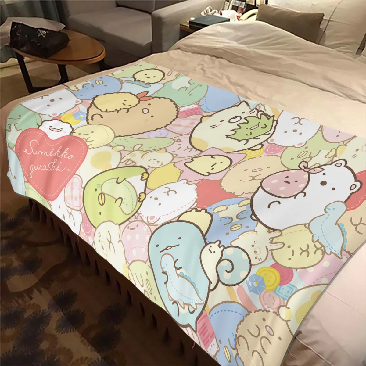 

Милый мультяшный фланелевый плед Sumikko Gurashi ультрамягкое тонкое одеяло для гостиной, спальни, дивана, офиса, теплое одеяло