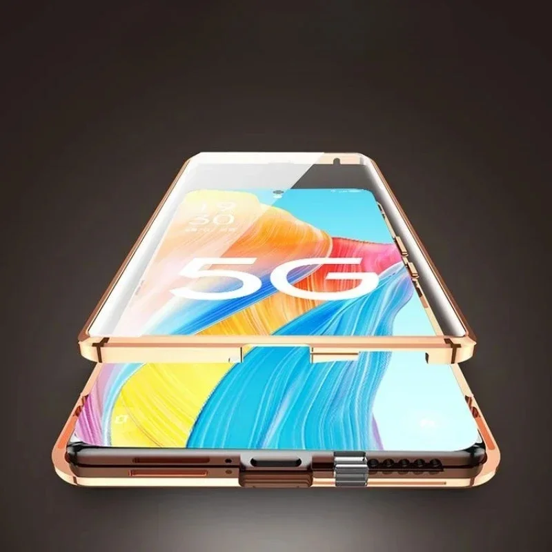 Кожаный металлический чехол для телефона OPPO A80 A98 A79 A78 Find X8 A3 K12x F23 F27 Pro Plus 5G Temper Glover