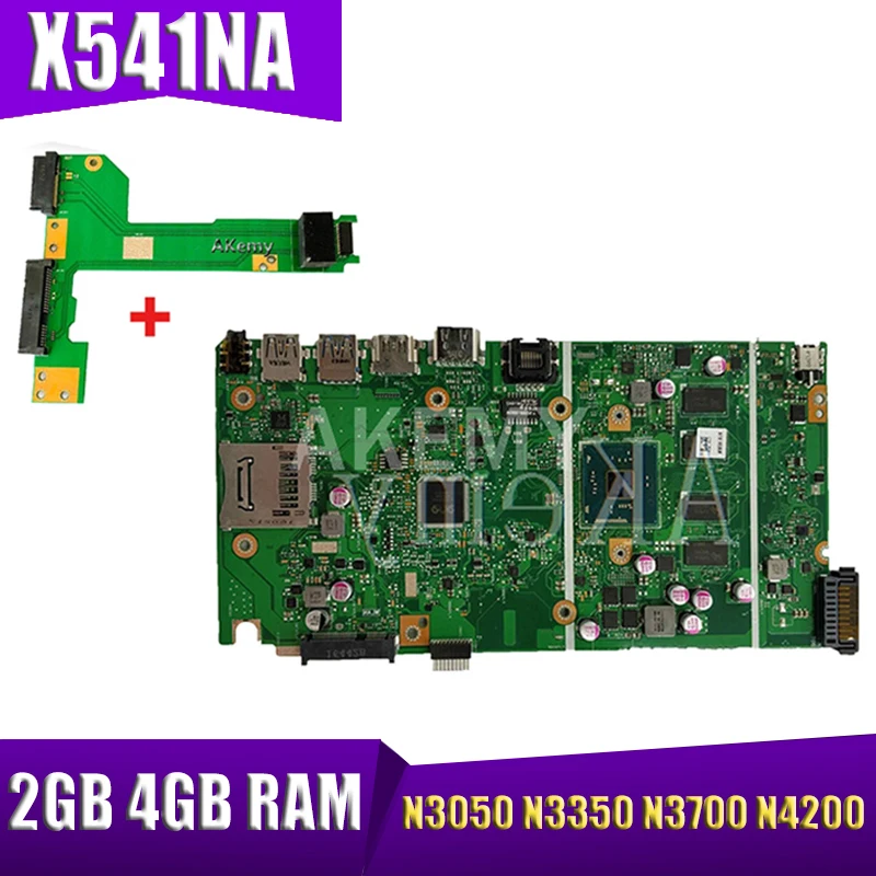

For ASUS VivoBook X541N X541 A541N Laptop Motherboard 2GB 4GB RAM N3050 N3350 N3700 N4200 CPU X541NA Notebook Mainboard