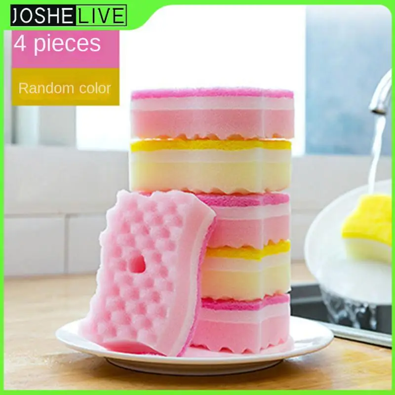 

Cleaning Brush Cleaning Cloth Dishwashing Sponge Household Cleaning Gadget Remove Stains Sponges Kitchen Supplies Creative