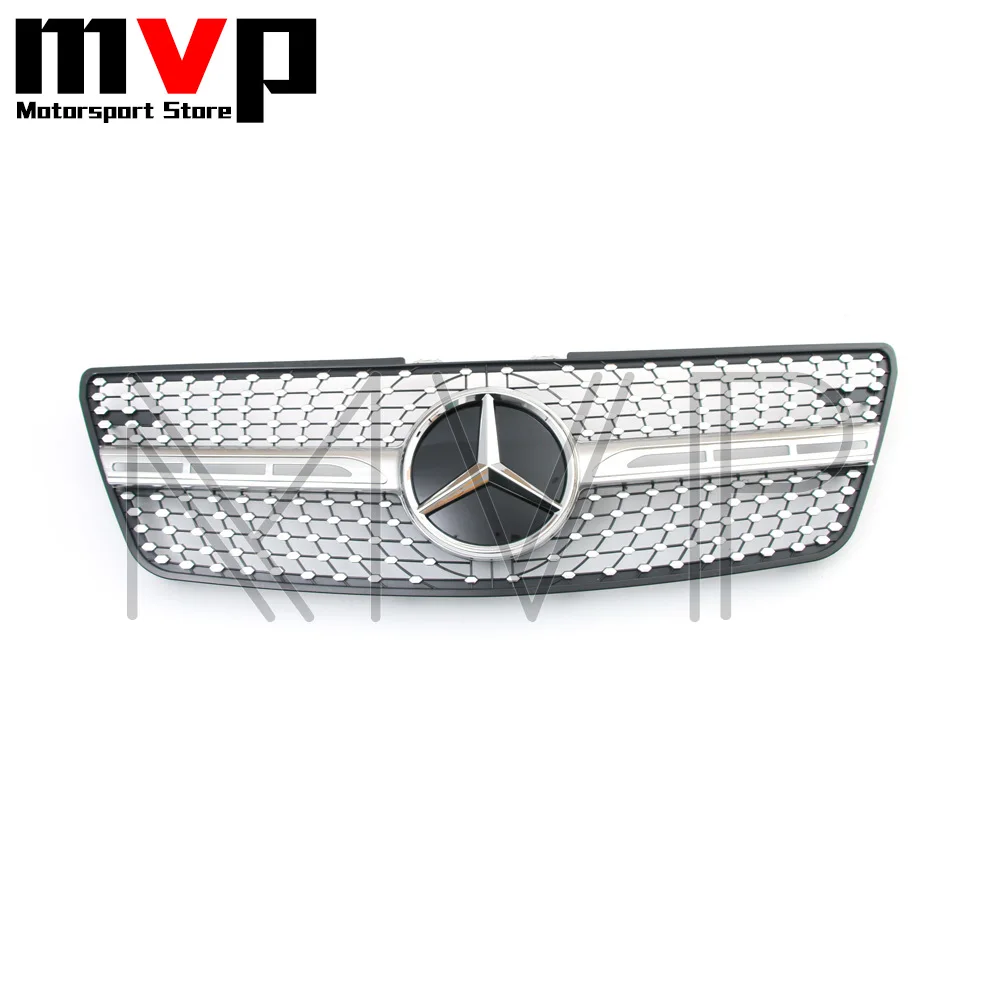 Фото Гоночная решетка в стиле Chrome Diamonds с новейшим 3D-эмблемой логотипа для Mercedes Benz ML-Class W164 2009-2011 ML320 ML350 ML450 ML500 №2