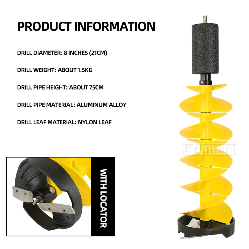 8-футовый электрический шнек для льда комплект с острым лезвием ледяной дрели
