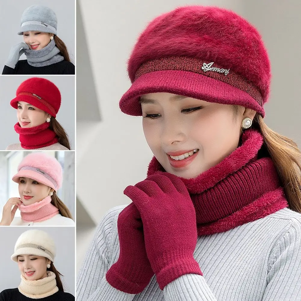 

Casual Plush Keep Warm Women Knitted Hat Winter Hat Beanies Hats Peaked Cap
