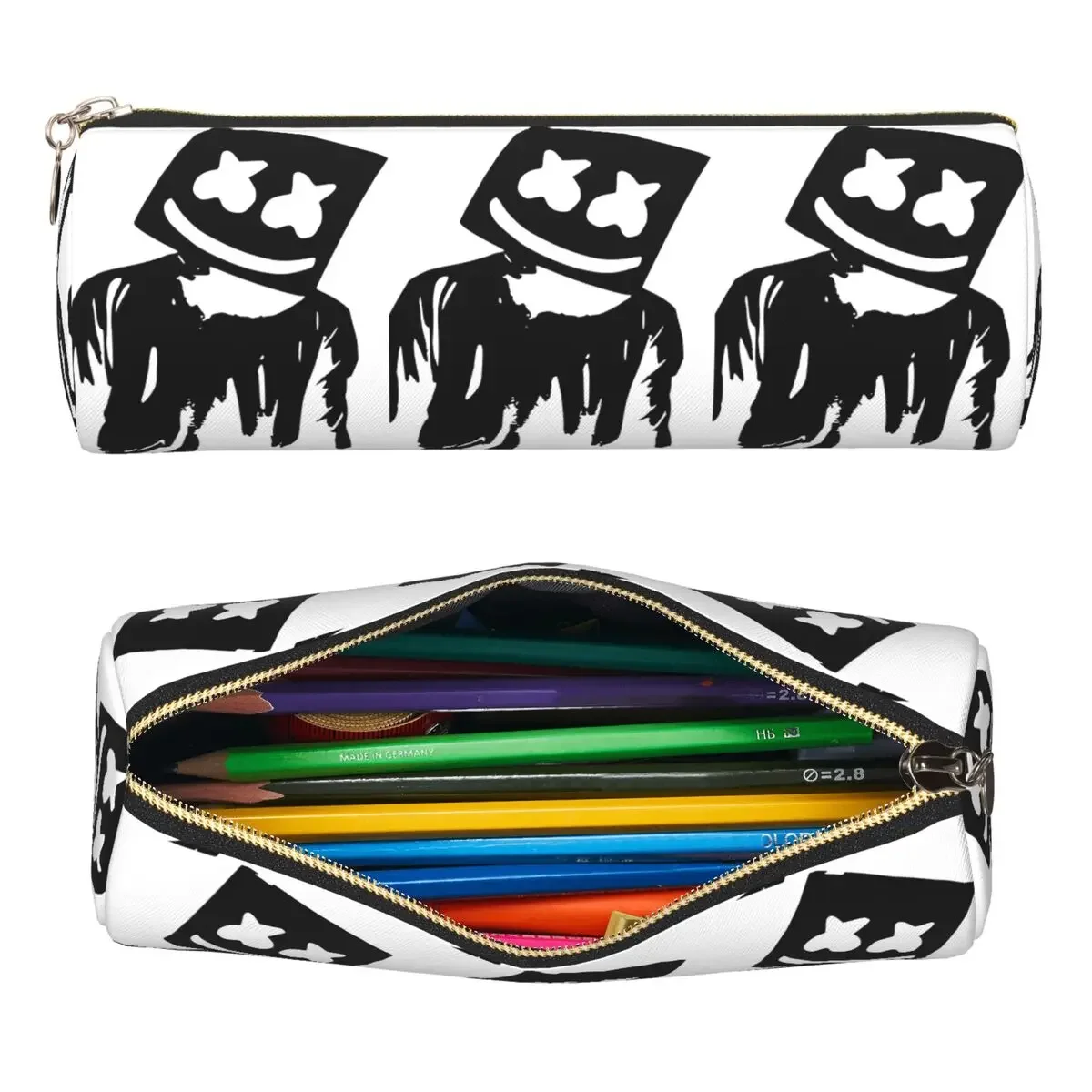Фото Пеналы для карандашей Marshmello - DJ Pencil Cases, цилиндрический пенал-коробка для ручек, сумка для карандашей, подарки для мальчиков и девочек №1