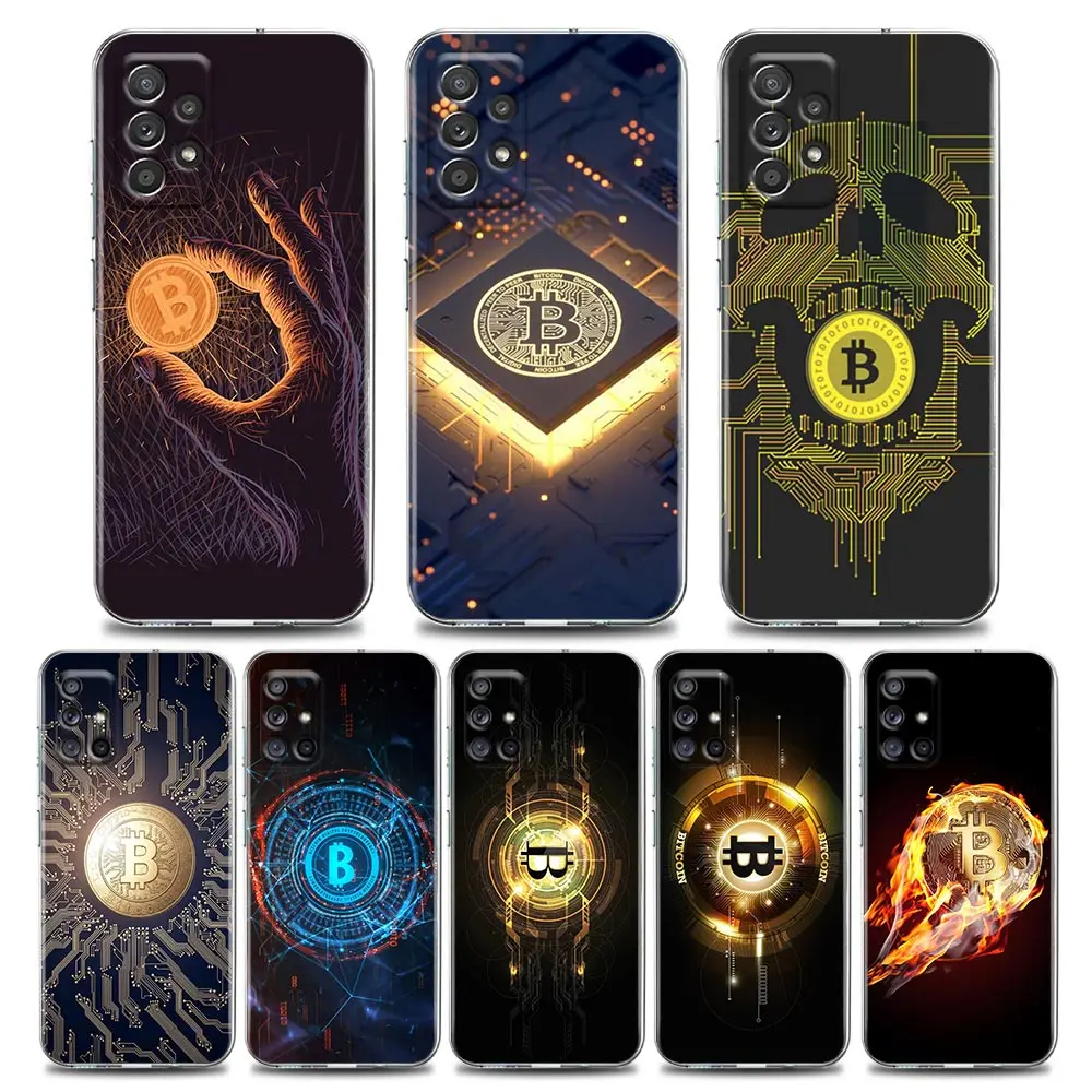 

I Love Accept Bitcoin Clear Phone Case For Samsung Galaxy A23 A52 A72 A33 A53 A73 A12 A51 A71 A22 A32 5G Soft Silicone Cover