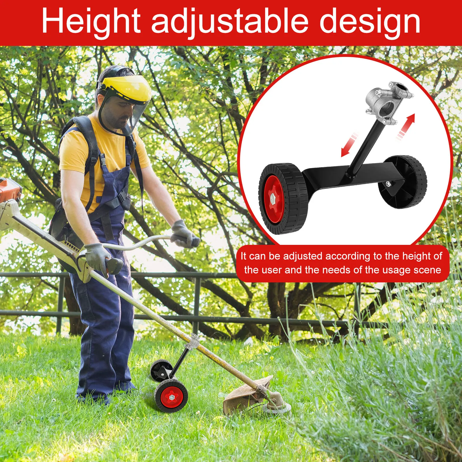 Rasenmäher Unterstützung Rad Einstellbare Unkraut Trimmer Hilfs Räder Garten Rasenmäher Cutter Ersatz Power Werkzeug Zubehör – Detail 6