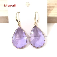 cxqd korean new design fashion jewelry water droplets shape earrings transparent glass crystal party earrings for women gift