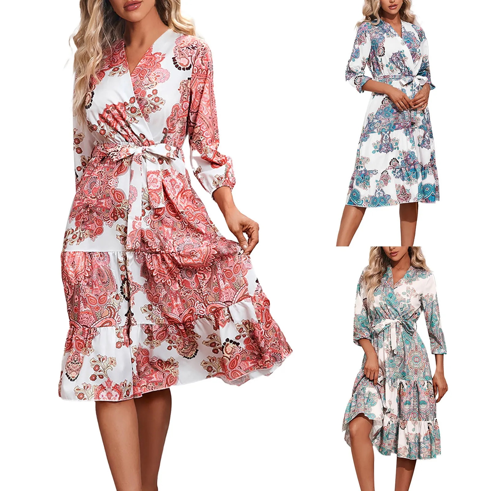 

Женское длинное платье с блестками, повседневное Черное длинное платье с V-образным вырезом, длинным рукавом, поясом, поясом и буклетом на та...