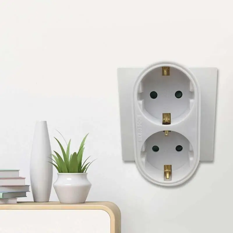 

1 To 2 Adapter 3500w 16a 250v Smart Power Wall Socket Smart Home Portable European German Plug Conversion