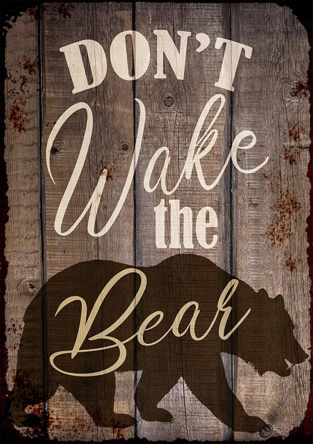 

Винтажный жестяной ретро-знак «Don't Wake The Bear», 16x12 дюймов