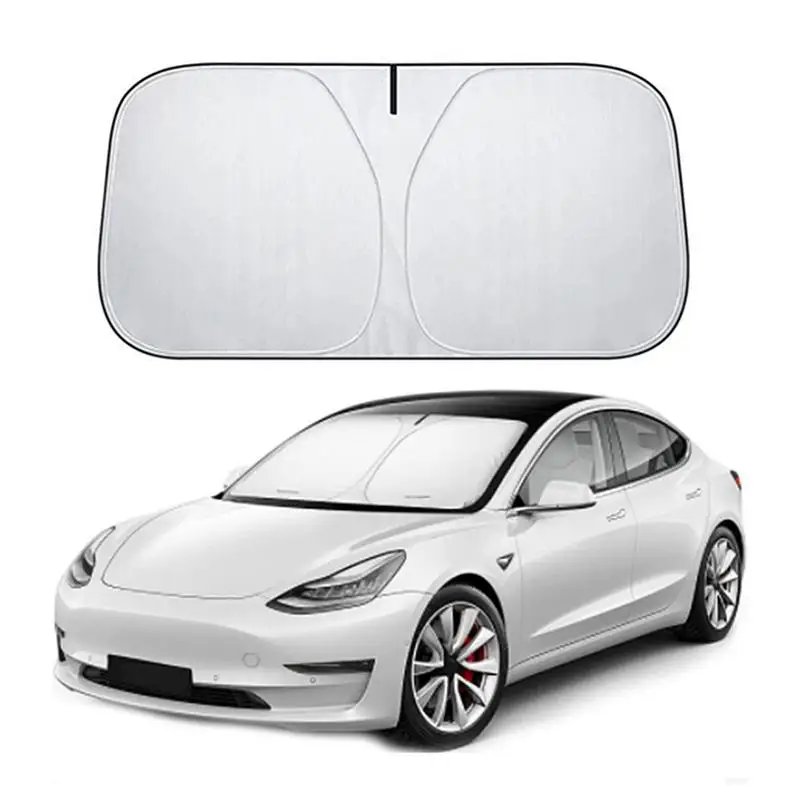 

For Tesla Model 3 Y Car Windshield Sun Shade Cover Visors Front Window Sunscreen Protector Auto UV Protection Sunshade Accessory