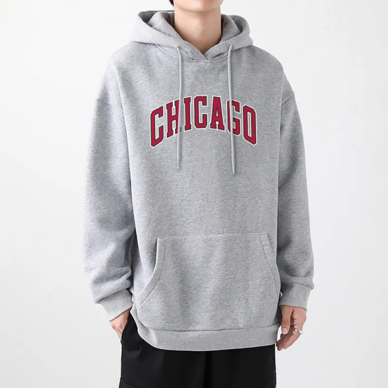 

Y2K American City Chicago Printed Man Hoodie Street Hip Hop Crew sweatshirt clothing