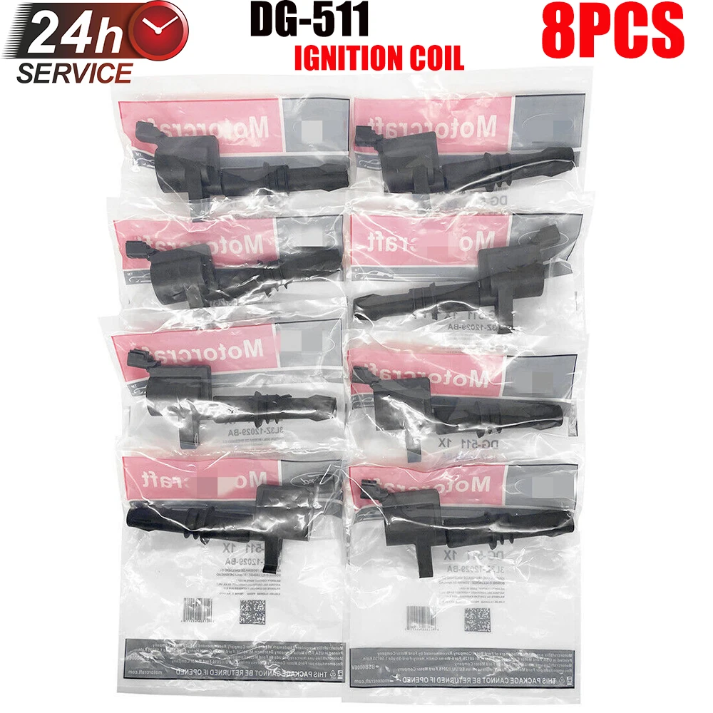 

8 шт. катушки зажигания DG511 2004 2005 2006 2007 2008 для FORD F-150 4.6L 5.4L V8, новая катушка, автомобильные аксессуары