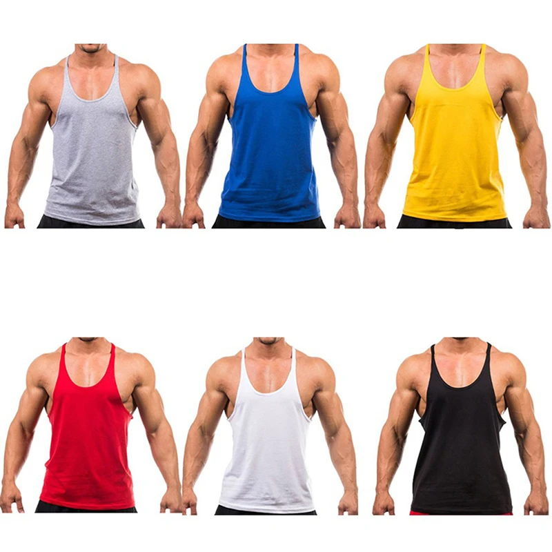 

2020 New Style Jogger Gym Singlet Training Bodybuilding Tank Top Vest Shirt Sleeveless Fitness Cotton Shirt For Men