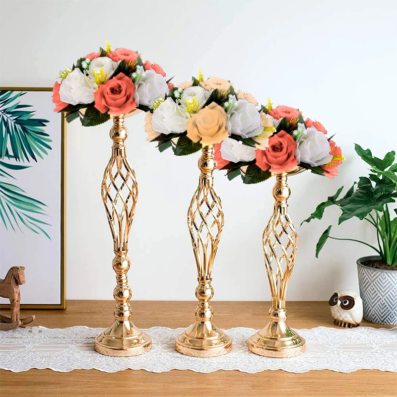 

Wedding Party Valentine Decor Metal Candle Holders Flowers Vase Candlestick Centerpieces For Road Lead Candelabra Centerpieces