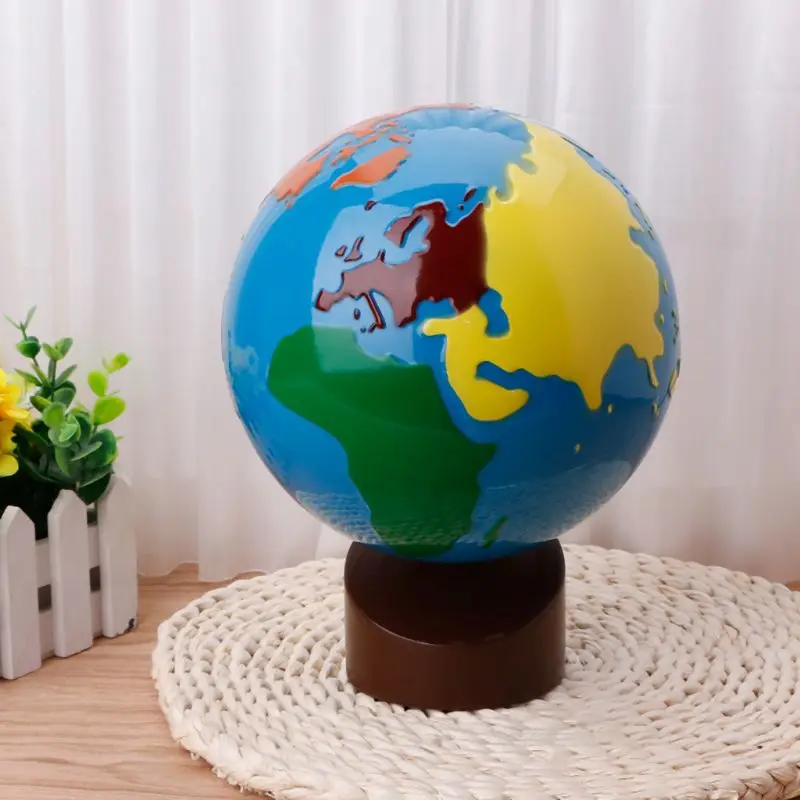 

Montessori Geography Material Globe Of World Parts Kids Early Learning Toy