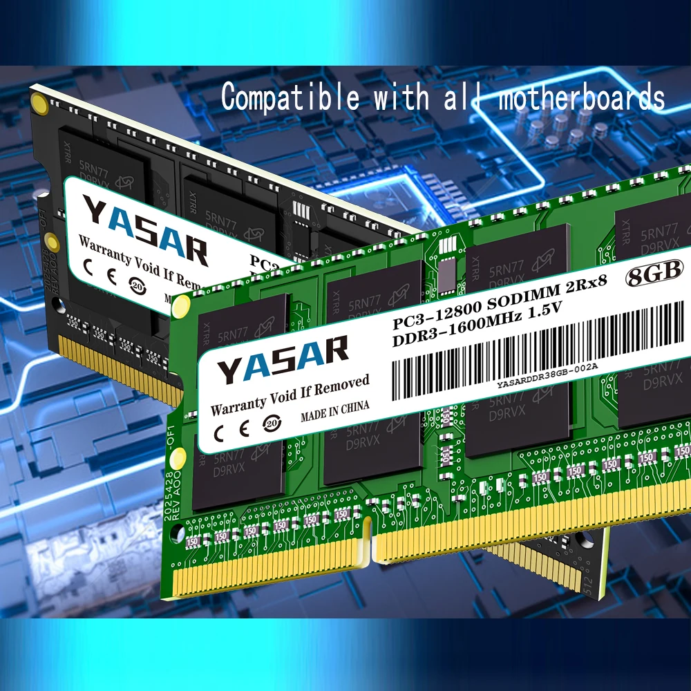 YASAR ddr3 4 ГБ 8 1066 МГц 1333 1600 1866 Sodimm Memoria Ram PC3 8500 10600 12800 1 5 В Память для ноутбука DDR3