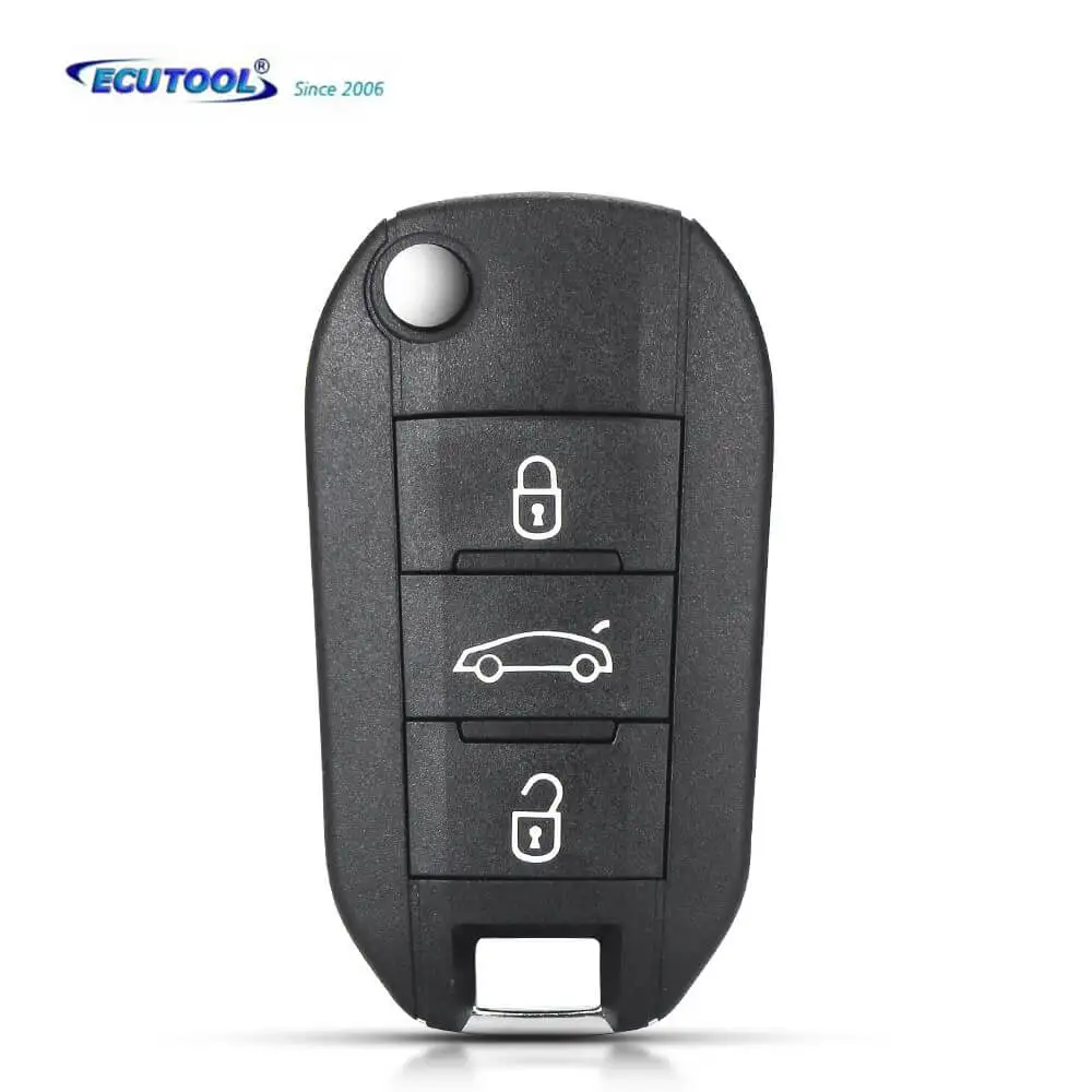 

ECUTOOL For Peugeot 208 2008 301 308 5008 508 For Citroen C4L Hella Flush HU83/VA2 Uncut Blade Remote Key Shell Case