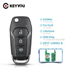 KEYYOU Автомобильный Дистанционный ключ для Ford S-MAX GALAXY MONDEO Mk2 Mk7 Explorer Ranger ID49 Chip 315Mhz433Mhz Smart Control HU101 Flip Key