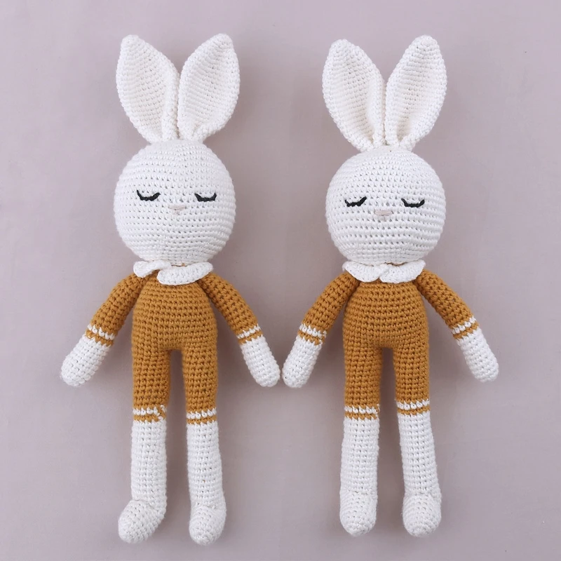 

28cm/11in Knitting Doll Stuffed Animal Bunny Toy Soft Comfortable Doll Early Education Toy Home Decoration Baby Favors