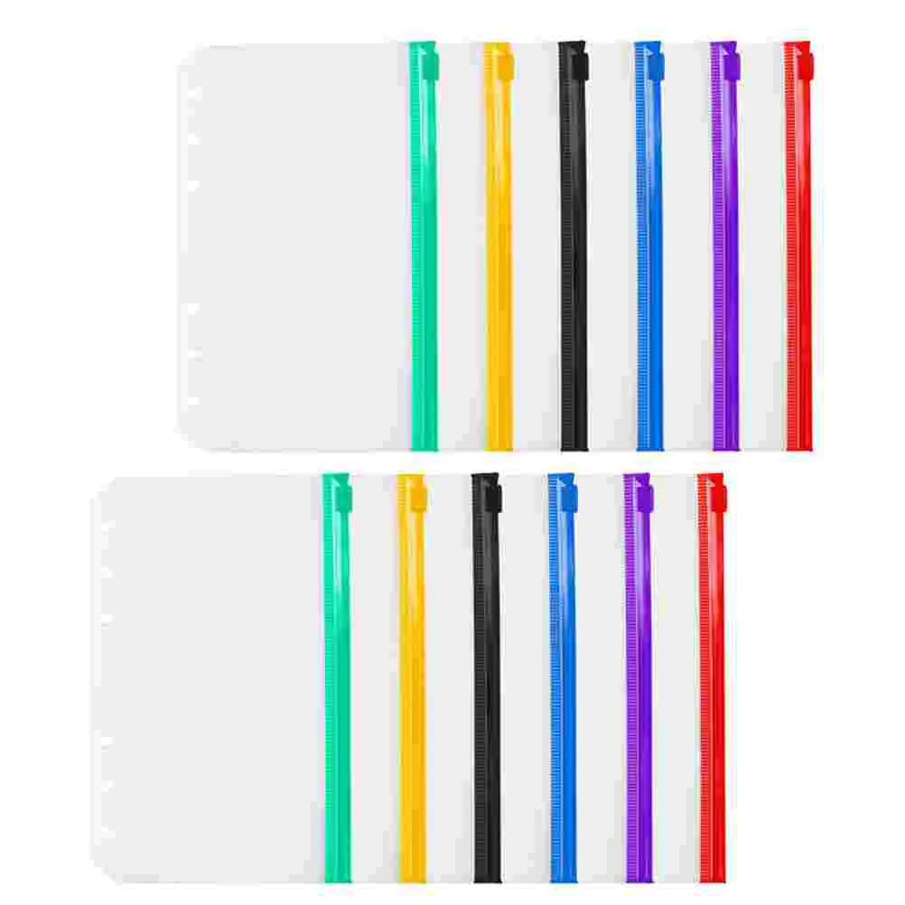 

Binder Folders Zipperpockets Pouches Filing Document Zippers Multicolor File Transparent Leaf Pouch Loose Holes Pvc Notebook