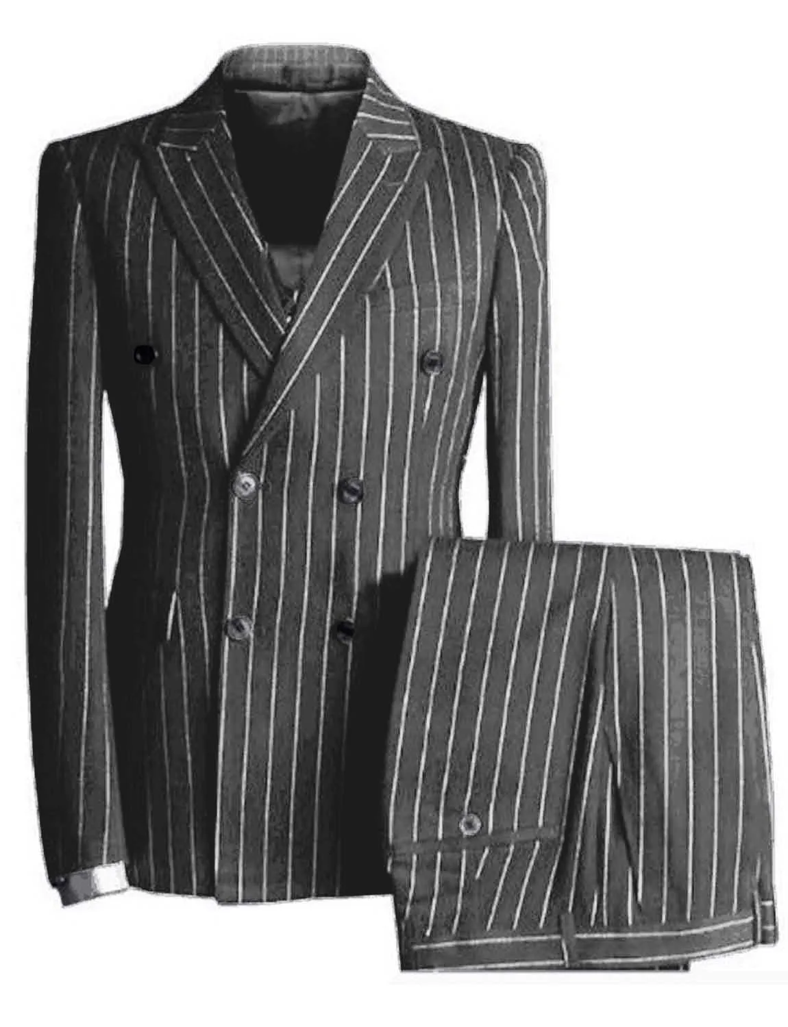 

Latest Coat Vest Pant Designs Gray Striped Wedding Suits for Men Terno Slim Fit Formal Men Suit Custom 2 Piece Tuxedo Masculino