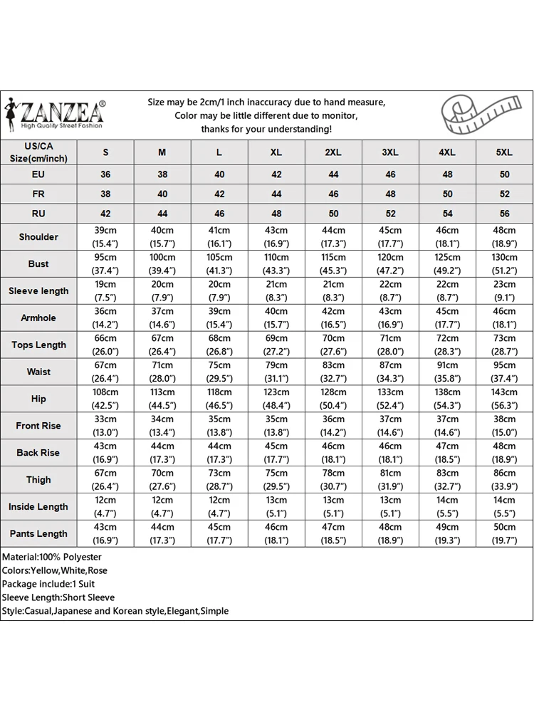 Комплект ZANZEA женский из 2 предметов ассиметричный топ с коротким рукавом и шорты