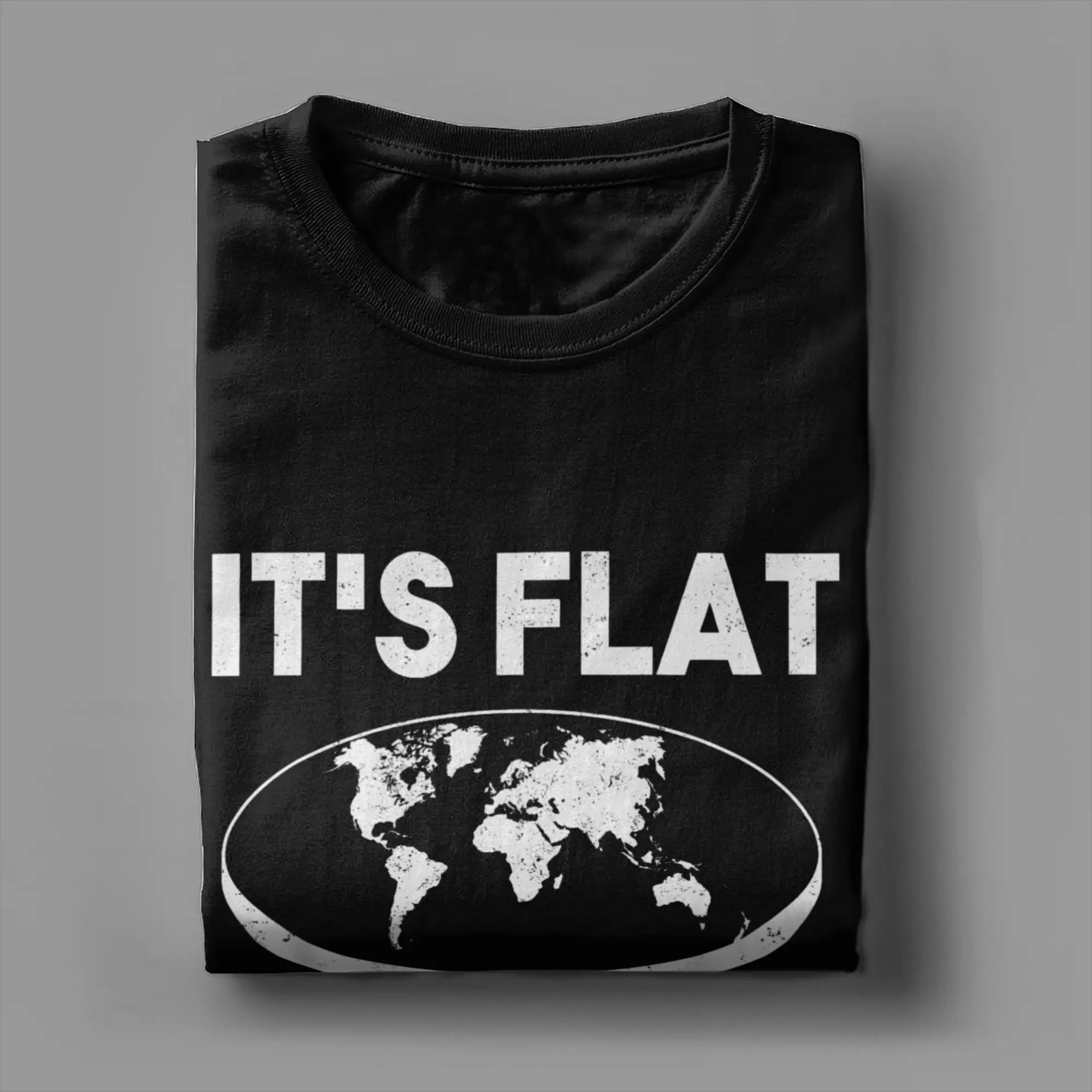 Мужская футболка с коротким рукавом It's Flat Bro забавные крутые футболки круглым