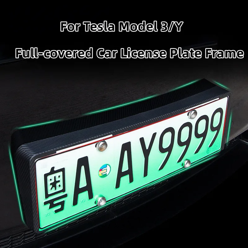 

License Plate Frame For Tesla Model 3 Y 2022 Car Modification Front Rear License Plate Holder Tesla Model Y 2023 Car Accessories