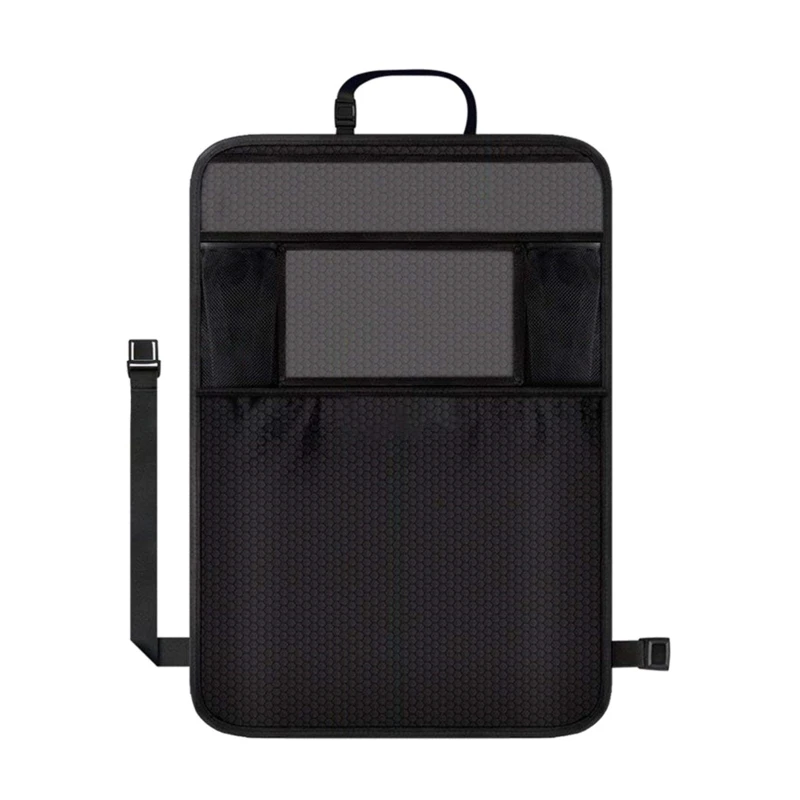 

090E Anti-Kick Auto Car Organizer Hanging Backseat Car Organizer for Headrest Vehicle SUV with Buckle