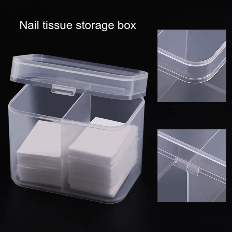 

2 Compartments Nail Polish Remover Nail Wipes Cotton Pad Container Storage Box Makeup Organizer Nail Art Tools Case Holder
