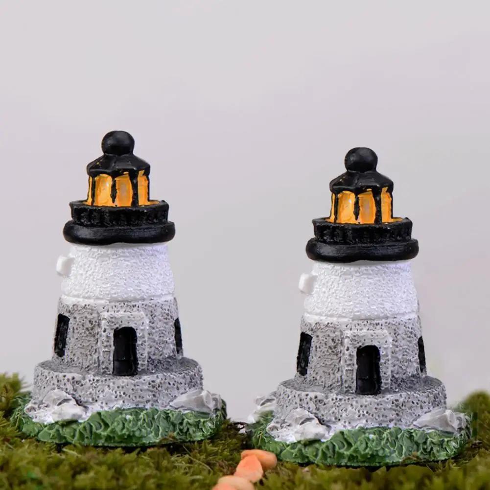 

Creative Universal Indeformable Fine Solid Lighthouse Figurines for Aquarium Castle Figurines Beacon Figurine