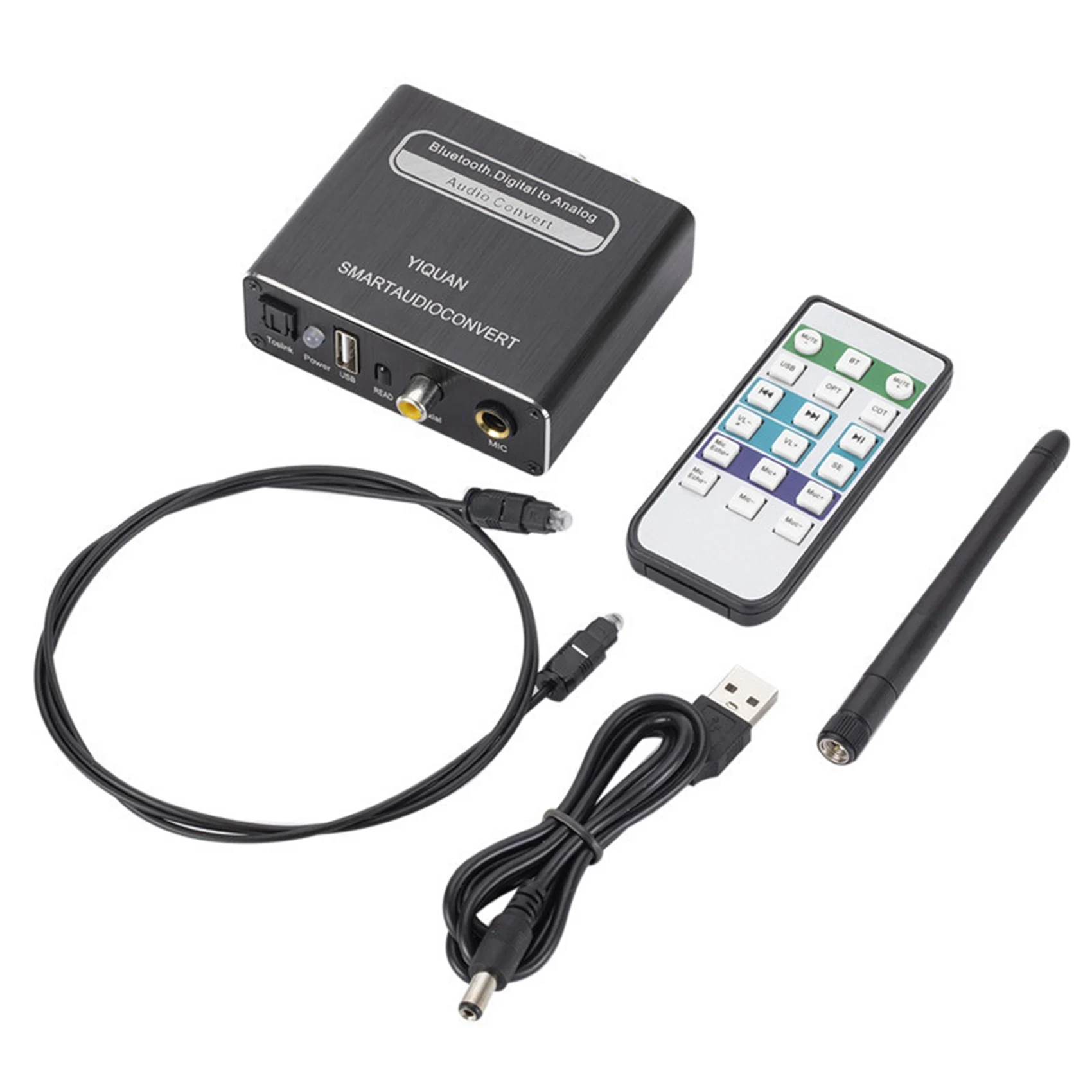 

Digital to Analog Audio Converter Fiber Coaxial Digital Audio Decoder Amplifier 5.0 Bluetooth Receiver