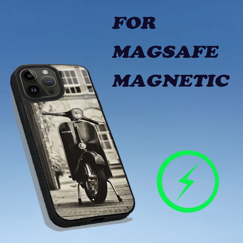 Чехол для телефона V-VespaS Scooter iPhone 15 14 13 12 11 Plus Pro Max Mini Magsafe с магнитной беспроводной