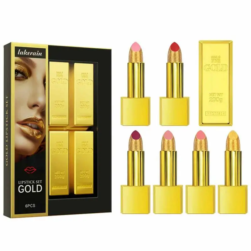 

Matte Lipstick Set Portable 6-color Velvet Lipstick Lip Stain Long-Lasting High-Pigmented Color Lip Stain Professional Naturally