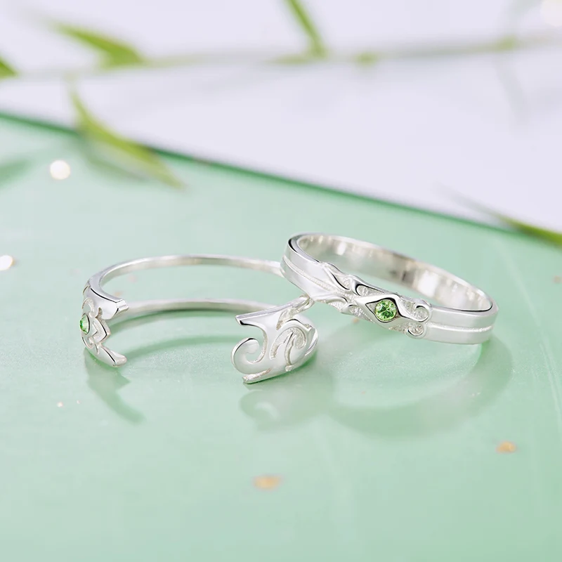 Аниме Кольцо Косплея "Система Самоспасения Подлого Злодея" Шэнь Циньциу Ло Бинхе Унисекс Парные Кольца Ювелирные Аксессуары Предметы