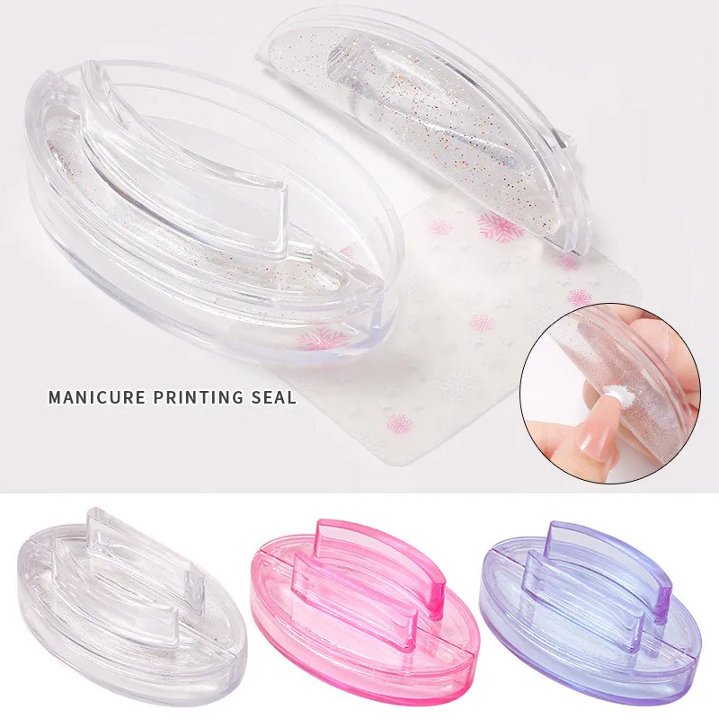 Силиконовая головка печать на французском маникюре со скребком набор штампов