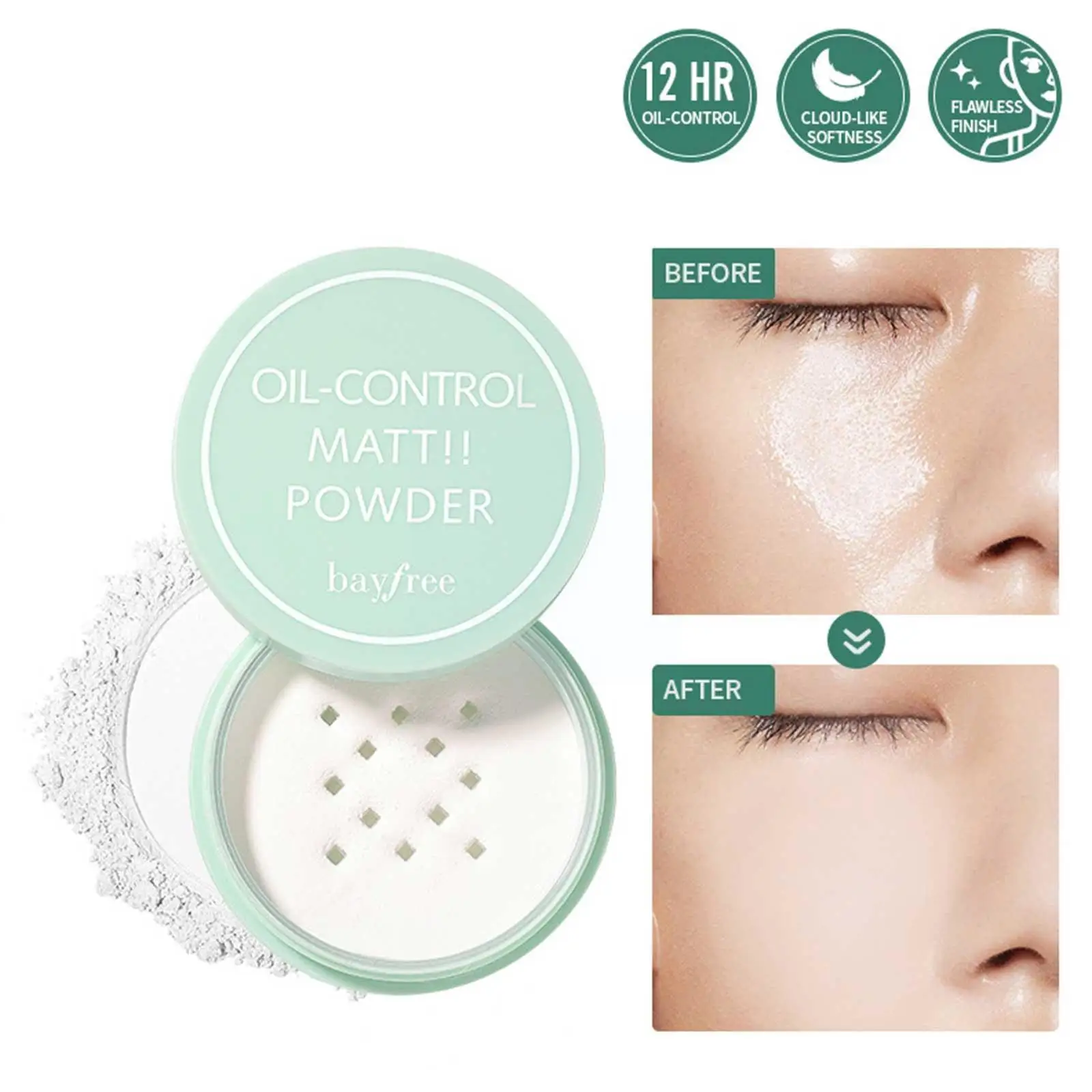 

2 цвета, пудра для макияжа, прозрачная натуральная водостойкая профессиональная пудра для лица, контроль жирности, финишная матовая пудра, н...