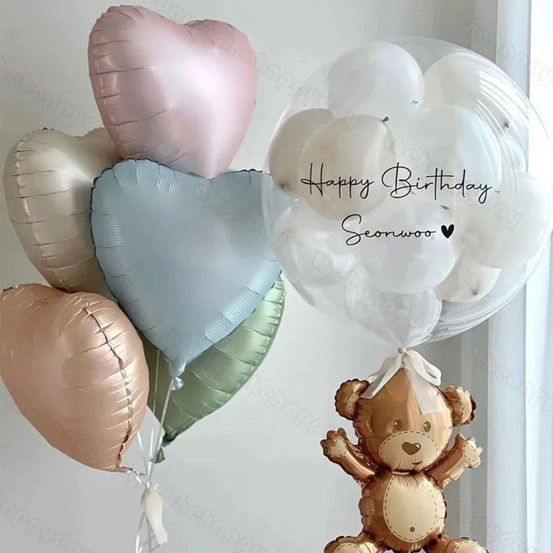 

10/5/1Pcs Pink Blue Cream 18inch Heart Balloons Cream Number Balloons 1 2 3 4 5 6 Birthday Number Foil Balloon Helium Air Globos