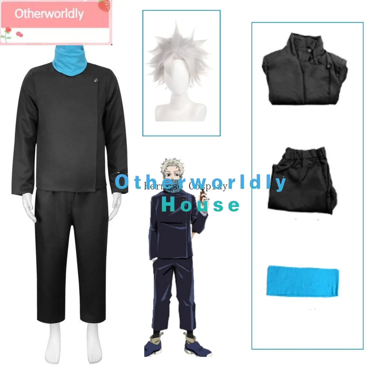 Костюм для косплея Inumaki Toge парик юютджусу кайсена Хэллоуина рождественской