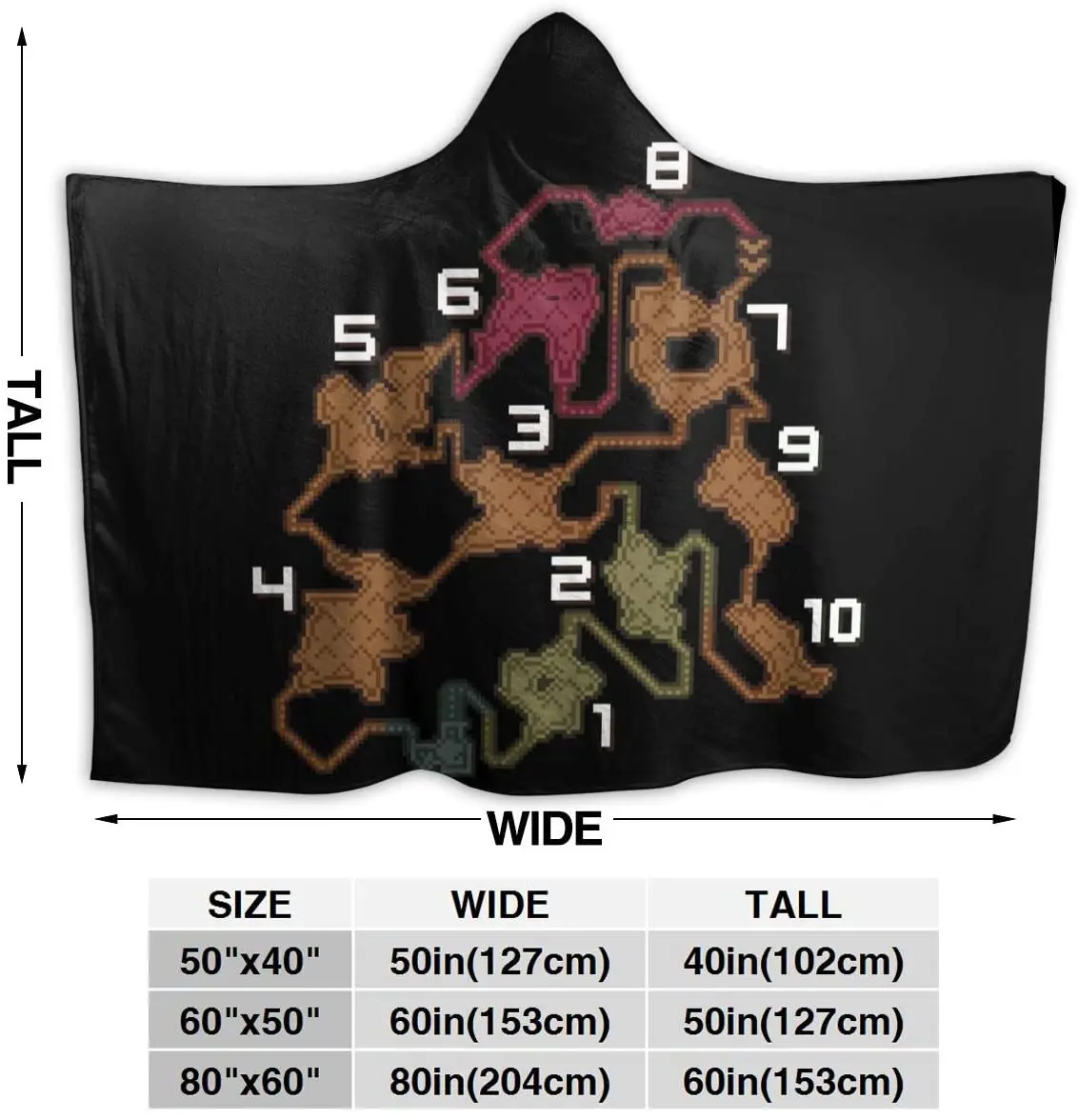 

Monster Hunter Throw Blanket for Unisex Adult Hooded Blanket for Sofa Wearable Blanket Flannel Blanket